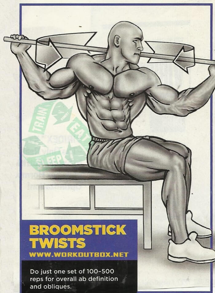 Broomstick Twists - Healthy Fitness Sixpack Abs Training Workout