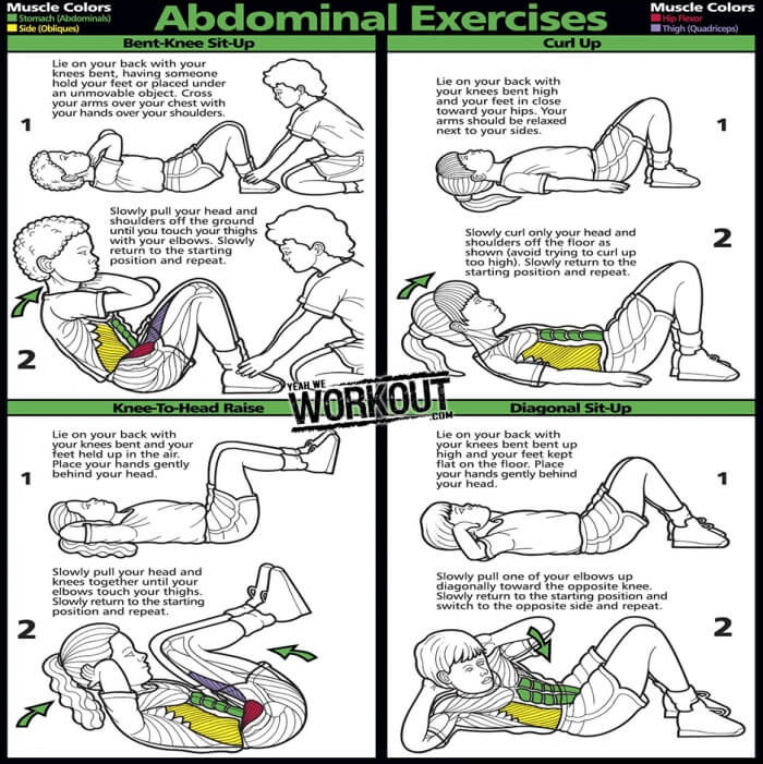 Abdominal Exercises - Healthy Sixpack Workout Plan Abs Sit-Ups 