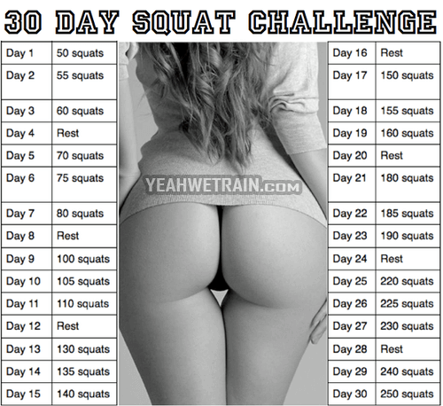 30 Day Squat Challenge - Healthy Fitness Workout Training Butt
