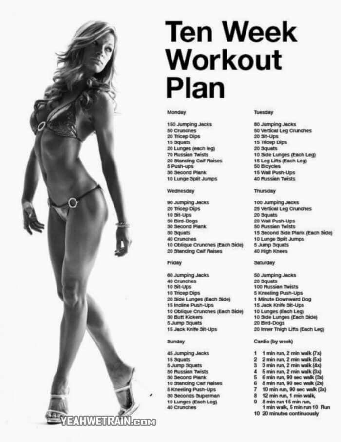 Ten Week Workout Plan - Healthy Fitness Training Routine 10 Body