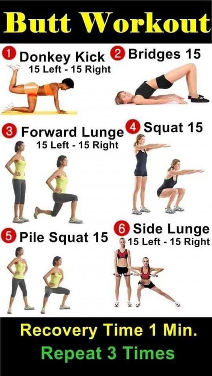 Butt Workout - Amazing Leg Training Plan Push-Up Lunge Squat Abs