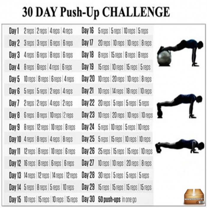 30 Day Push Up Challenge Healthy Body Workout Plan Training Ab Yeah