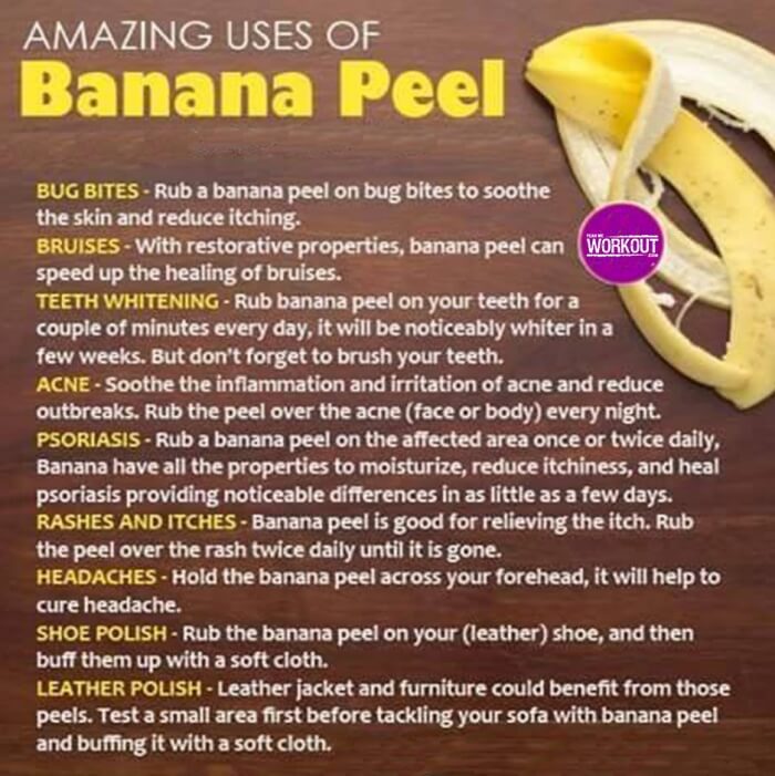 Amazing Uses Of Banana Peel - Health Fitness Tips Tricks Eating