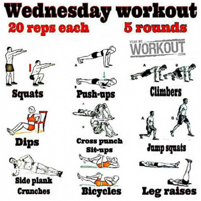 Wednesday Workout Plan - Healthy Fitness Training Routine Legs