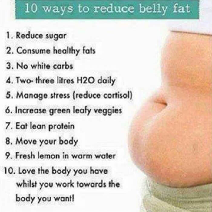10 Ways To Reduce Belly Fat - Fitness Training Health Top Tips