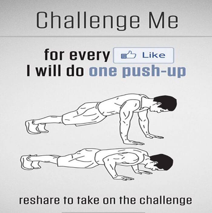 Challenge Me! For Every LIKE i Will Do One Push-Up - Reshare <3