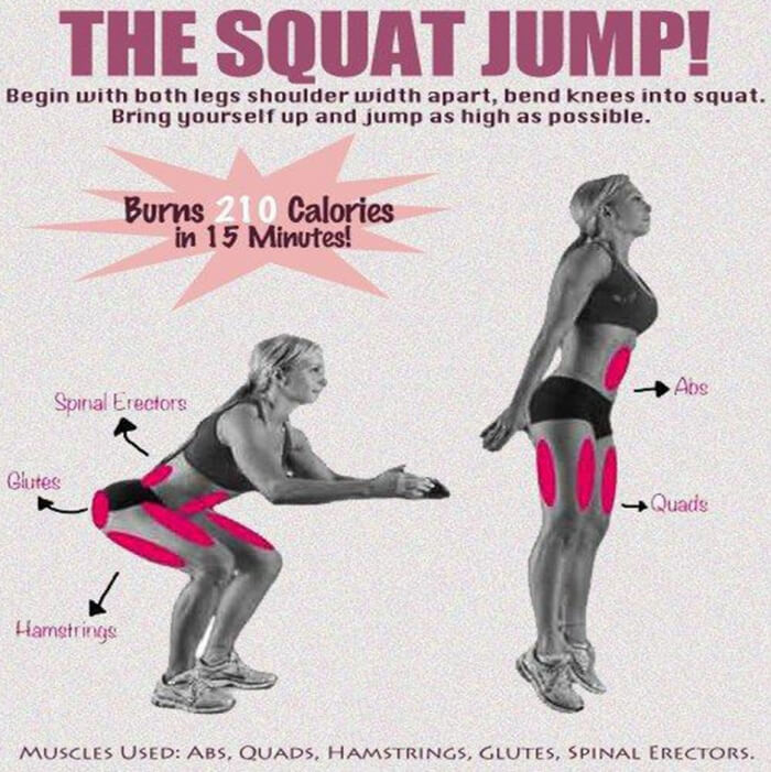 The Squat Jump! Burns 210 Calories In 15 Minutes - Health Train