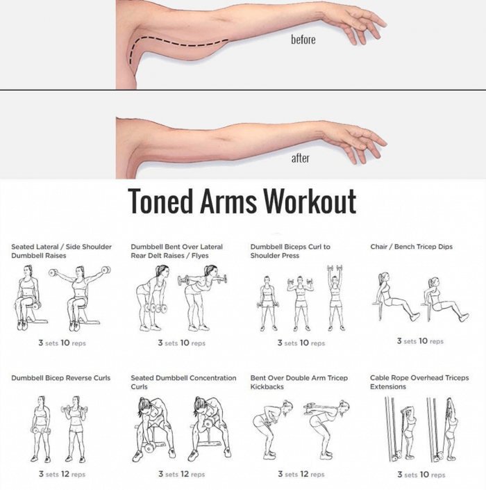 Toned Arms Workout - Healthy Fitness Training Plan Arm Triceps 