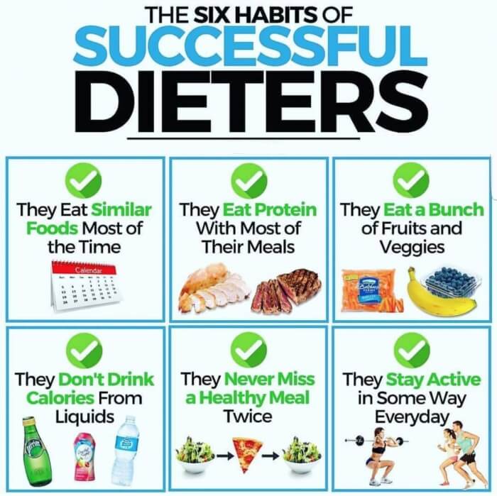 The Six Habits Of Successful Dieters! Healthy Fitness Tips