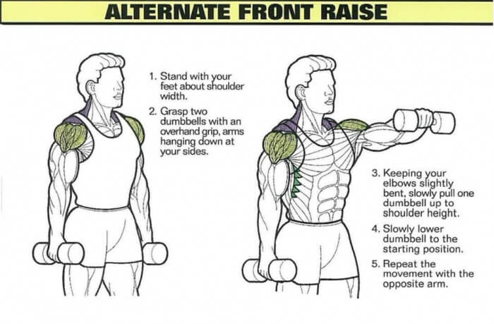 Best Shoulder Exercises 8: Alternate Front Raise